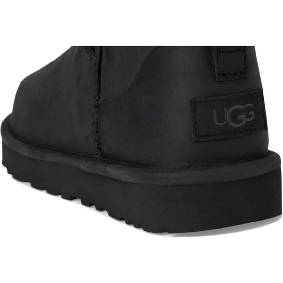 UGG Women's Black Rounded Toe Sheepskin Lining Classic Ultra Mini Classic Boot - Picture 6 of 7